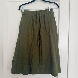 Madewell Olive Green A-Line Drawstring Skirt